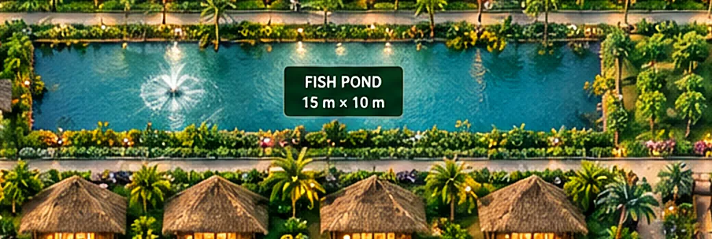 Artist’s impression of the concept plan showing the fish pond